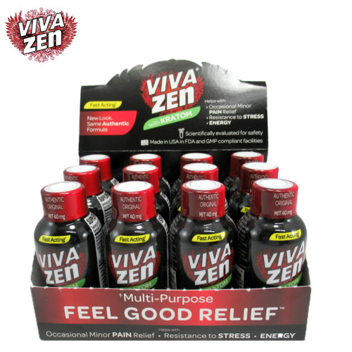 Viva Zen Kratom Extract Shots 1.9oz/12ct/Display - Original